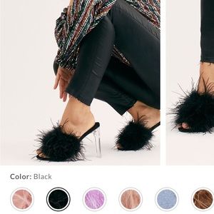 Jeffrey Campbell Black Feather Clear Heel